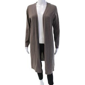 Charter Club Cashmere Unisex Cardigan Brown V Neck Long Sleeve Size S